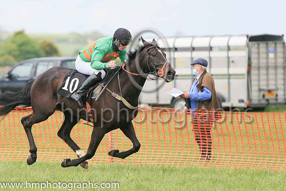 01st CRYPTO CURRENCY and R W Barron ( 10 , LIGHT BLUE,dark green sash; light blue sleeves; dark green cap,light blue star ) Trainer: Tom Keating,, Owner : Tom Keating