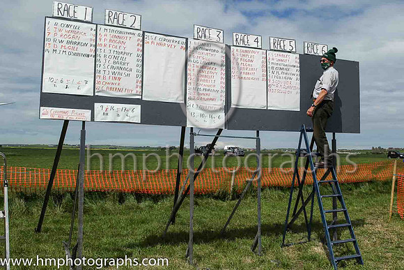 Hugh Ferguson updating the results board atthe North Down Hunt Club Point to Point Steeplechases at Kirkistown.