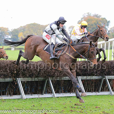 01st BLUE FLIGHT (FR) and Derek O'Connor ( 1 , BLACK  WHITE QTD; black  white hlvd sleeves; white cap ) Trainer: Colin S. McKeever,, Owner : W.W. Dennison