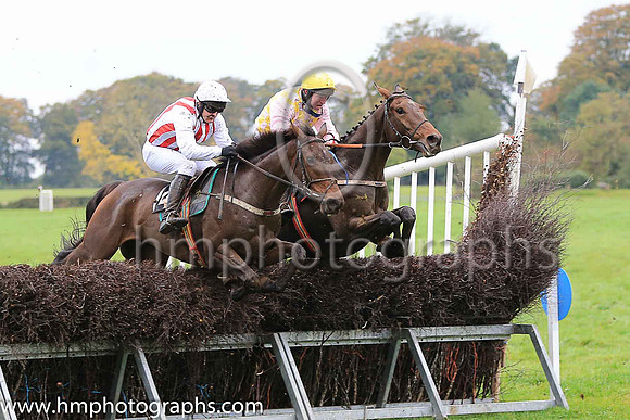 04th BRIDLE LOANAN and M J O'Hare ( 14 , WHITE  RED STRIPES; white sleeves; white cap ) Trainer: J.G. Cosgrave,, Owner : Sara O'Hare