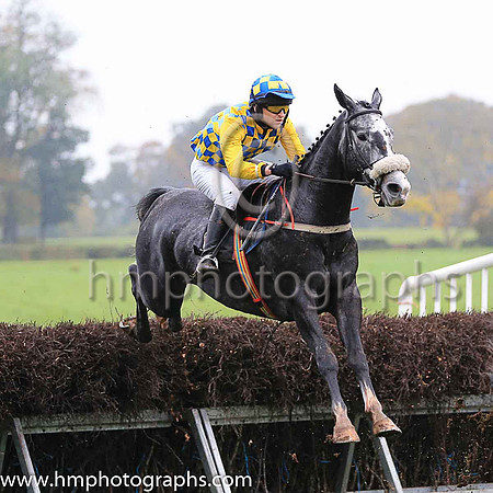PIGEON BUTLER and N Gault ( 8 , ROYAL BLUE  YELLOW CHECK; yellow sleeves; royal blue  yellow check cap ) Trainer: Harry Smyth,, Owner : Harry Smyth