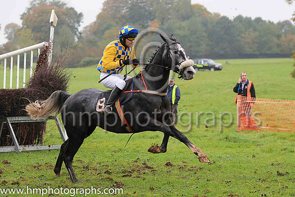 PIGEON BUTLER and N Gault ( 8 , ROYAL BLUE  YELLOW CHECK; yellow sleeves; royal blue  yellow check cap ) Trainer: Harry Smyth,, Owner : Harry Smyth