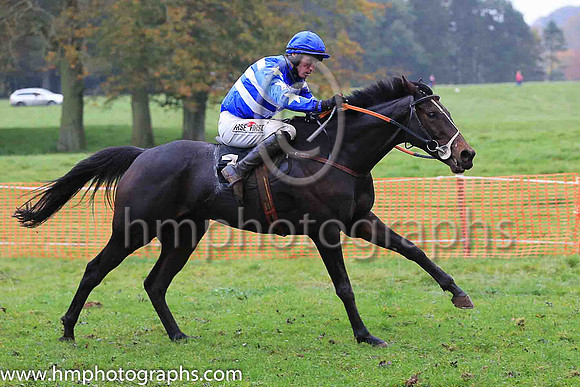 03rd BOBOWEN and J C Barry ( 3 , BLUE; white  black hlvd sleeves; white cap ) Trainer: Caroline McCaldin , Owner : Caroline McCaldin  Sharon Kelly