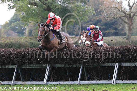 BALLYHOWNE and B O'Neill ( 2 , RED  SILVER QTD; red sleeves; red  silver qtd cap ) Trainer: S.R.B. Crawford,, Owner : Billie-Jo Irwin