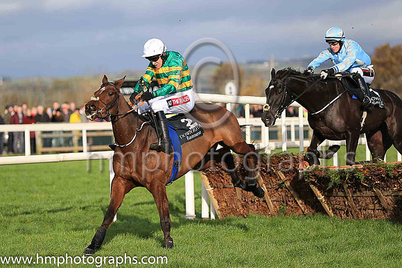 Espoir D'Allen and Barry Geraghty (2.emerald green and orange hoops) Trainer Gavin Cromwell Owner John P McManus