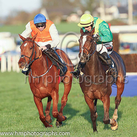 01st Poormans Hill and Jack Kennedy (orange, grey sleeves) Trainer Gordon Elliott Owner Vincent Caldwell and Mrs Kathleen Caldwell