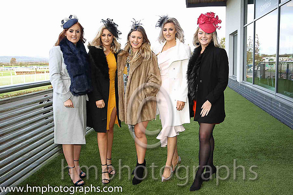Reah Magee, Zara Price , Tori Dixon, Ashleen Heany and Tori Mills on a day out at the races at Down Royal