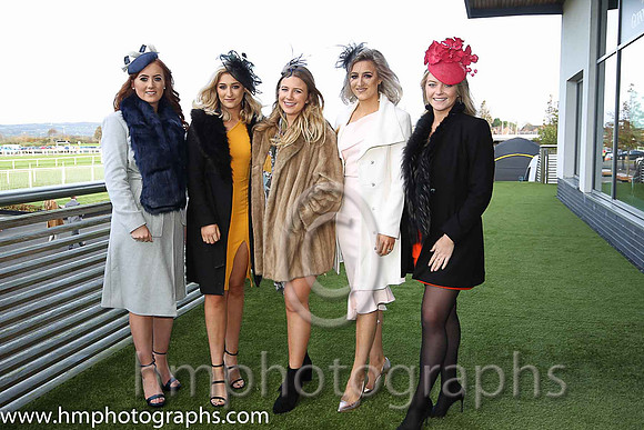 Reah Magee, Zara Price , Tori Dixon, Ashleen Heany and Tori Mills on a day out at the races at Down Royal