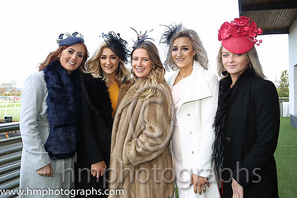 Reah Magee, Zara Price , Tori Dixon, Ashleen Heany and Tori Mills on a day out at the races at Down Royal