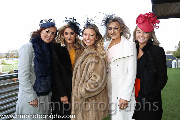 Reah Magee, Zara Price , Tori Dixon, Ashleen Heany and Tori Mills on a day out at the races at Down Royal