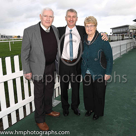David Christie with his father and mother at Down Royal.l