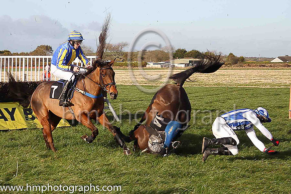 GETAWAY NORTH (GB) and S Fitzgerald ( 14 , BLUE  WHITE STRIPES; white sleeves; blue  white striped cap ) Trainer: C.A. McBratney,, Owner : Mrs. Rose Boyd
