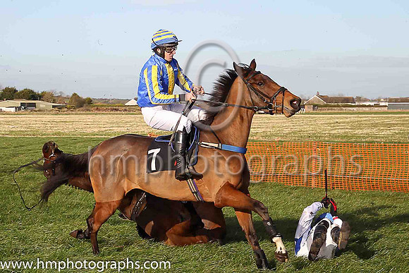 GETAWAY NORTH (GB) and S Fitzgerald ( 14 , BLUE  WHITE STRIPES; white sleeves; blue  white striped cap ) Trainer: C.A. McBratney,, Owner : Mrs. Rose Boyd