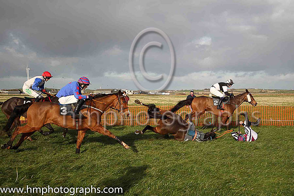 COSMIC FLIGHT and B G Crawford ( 4 , MAROON,white chevron; dark blue  white striped sleeves; maroon  dark blue striped cap ) Trainer: S.R.B. Crawford , Owner : Patricia Duffin