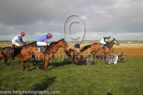COSMIC FLIGHT and B G Crawford ( 4 , MAROON,white chevron; dark blue  white striped sleeves; maroon  dark blue striped cap ) Trainer: S.R.B. Crawford , Owner : Patricia Duffin