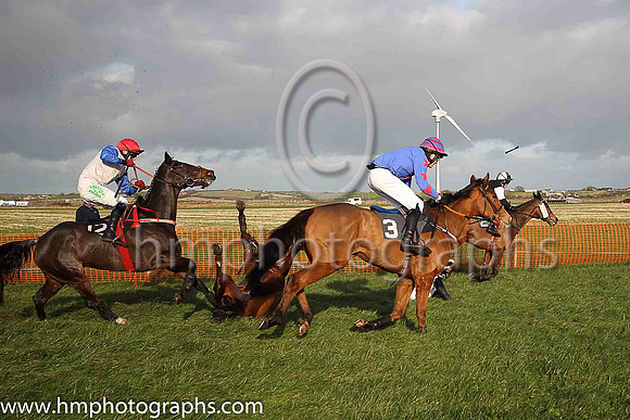 COSMIC FLIGHT and B G Crawford ( 4 , MAROON,white chevron; dark blue  white striped sleeves; maroon  dark blue striped cap ) Trainer: S.R.B. Crawford , Owner : Patricia Duffin