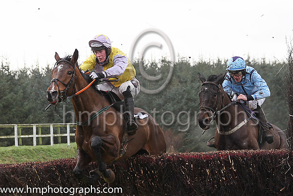 CLEVER DES ASSENCE (FR) and H D Dunne ( 22 , MAUVE  YELLOW HLVD; mauve sleeves; mauve cap,yellow star ) Trainer: P.J. Rothwell , Owner : P.J. Rothwell