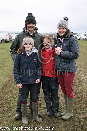 The Gilchrist family from Ballee near Downpatrick at the East Down P2P Steeplechases at Tyrella - Sarah and Jennifer with Dad Dan and Mum Gail