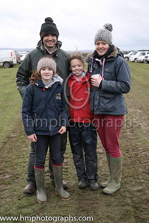 The Gilchrist family from Ballee near Downpatrick at the East Down P2P Steeplechases at Tyrella - Sarah and Jennifer with Dad Dan and Mum Gail