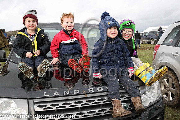 Watching the horses at East Down P2p at Tyrella - Patrick O'Brien, Fintan Leverty, Ronan O'Brien and J J Laverty