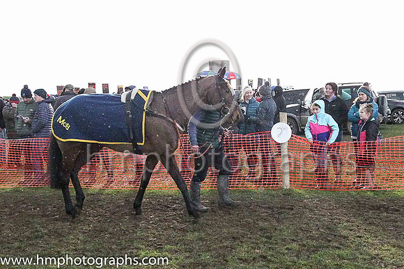 Delilah Dillon and Mauve McClean watch the horses in the padade ring at th East Down P2P at Tyrella