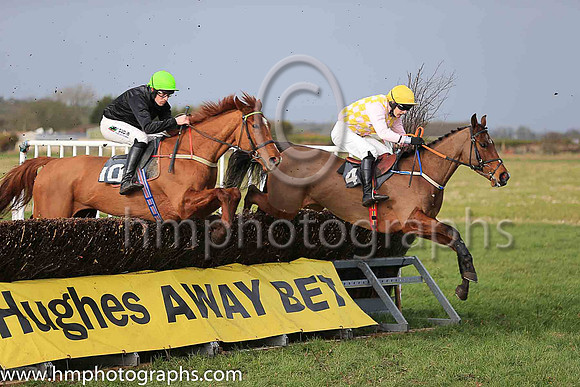 01st BOLD PLAN and M J O'Hare ( 4 , PINK  YELLOW CHECK; pink sleeves; yellow cap ) Trainer: Warren Ewing,, Owner : Warren Ewing