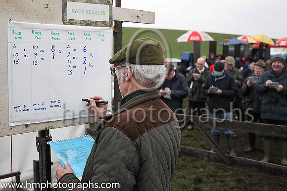 Hugh Ferguson updating the results board at Kirkistown P2P