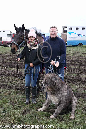 Robyn McCluskey and Bob Owen with Katrina Mackie from Loughanmore , Templepatrick and Martha a 3 year old Irish Wolf Hound at Kirkistown P2P