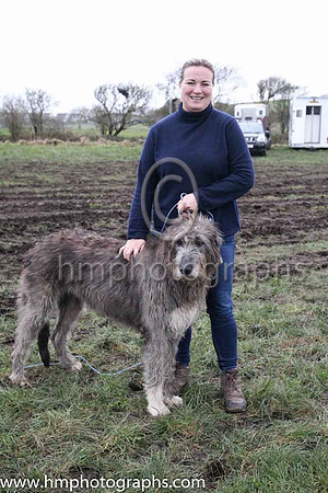 Katrina Mackie from Loughanmore , Templepatrick and Martha a 3 year old Irish Wolf Hound at Kirkistown P2P