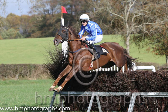 04 League Of His Own and R James - - 04th (4 ,royal blue, white seams ) Trainer - Colin Bowe
