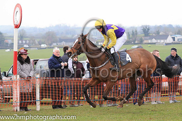 01st HE KNOWS MY NAME and D McConville ( 4 , PURPLE,yellow triple diamond; yellow sleeves; yellow cap ) Trainer: Marshall Watson,, Owner : Claire Watson