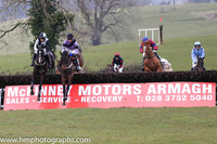 01st BALLYART and Derek O'Connor ( 2 ,Antrim (H) - BLACK WHITE QTD; black white hlvd sleeves; white cap ) Trainer: Colin S. McKeever , Owner : W.W. Dennison