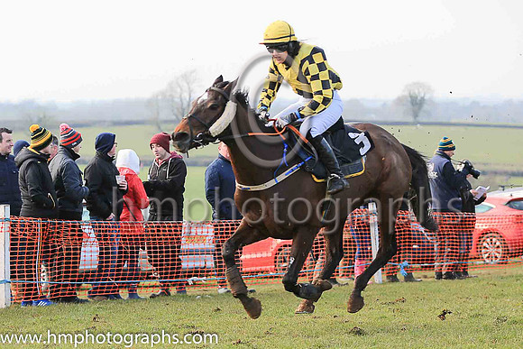 04th ALICE'S STAR and Miss A O'Sullivan ( 3 , BLACK,yellow cross belts; black  yellow check sleeves; yellow cap ) Trainer: Denis O'Sullivan , Owner : Denis O'Sullivan