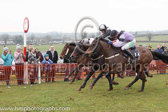 01st Dead Heat between BALLYART and Derek O'Connor ( 2 ,Antrim (H) - BLACK  WHITE QTD; black  white hlvd sleeves; white cap ) and SCHOOL LANE and D G Lavery ( 11 , MAUVE,black sash; mauve sleeves,blac