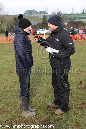 Richard Pugh of P2p.ie interviewing Brian Hughes at Tynan and Armagh Hunt Point to Point Races