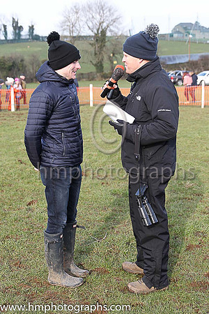 Richard Pugh of P2p.ie interviewing Brian Hughes at Tynan and Armagh Hunt Point to Point Races
