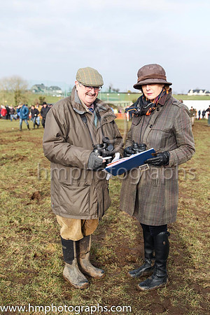 Frankie Fitzsimmons of the Turf Club and Ms Alison Millar Representative of the I.N.H.B Committee at Tynan and armagh Hunt Point to Point at Farmacaffley Armagh