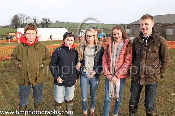 Spectators at the Tynan and Armagh Hunt Point to Point Races - John Anthony Leigh Livingstone, Zack McCall (Fence Steward), Penny Wright, Julie Hamilton, and Samuel Phillips (Fence Steward)
