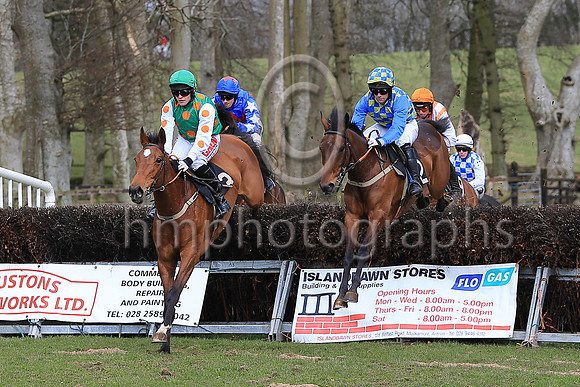 01st TARA WEST (GB) and R James ( 3 , EMERALD GREEN,orange spots; white sleeves,orange spots; emerald green cap ) Trainer: Donnchadh Doyle , Owner : Syndicate Monbeg