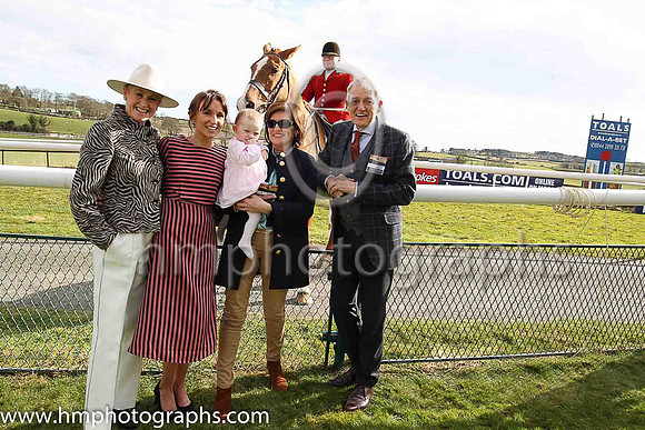 Laura Toal (second left) and 13th month old baby Faye and friends at Downatrick Racecourse