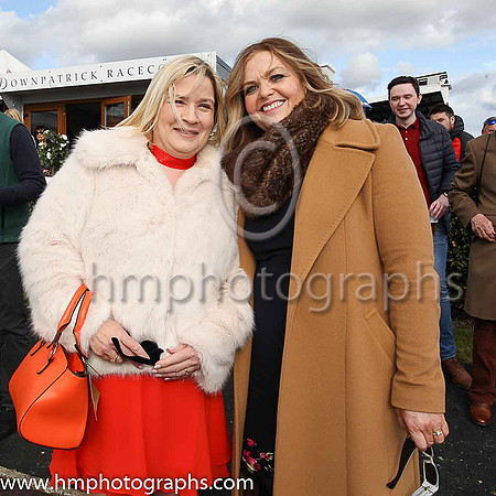 Annett Fitzgerald and Ailish Steenson at Downpatrick Races