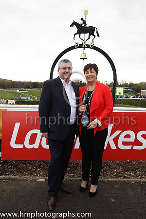 Regional Director of Ladbrookes and his Nichael Fee and his wife Colette Fee from Armagh at Downpatrick Races.