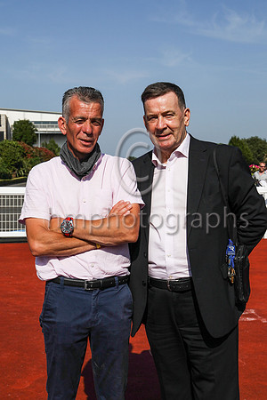 James Lambe (left) trainer of Ever Rock, winner of the Coors Handicap at Down Royal on 23/7/21 with owner Richard Behan