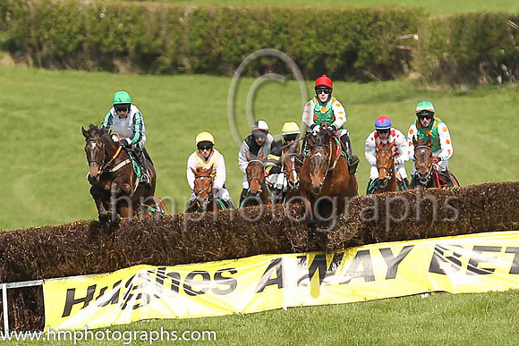01st EVERYBREATHYOUTAKE and M J O'Hare ( 36 , WHITE; dark blue  emerald green striped sleeves; emerald green cap ) Trainer: J.G. Cosgrave , Owner : Neville Reid