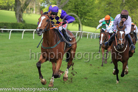 01st TRIBESMANS GLORY and S Fitzgerald ( 21 , PURPLE  YELLOW DIAMONDS; purple sleeves; purple cap,yellow diamond ) Trainer: Michael Goff , Owner : Caitriona Goff