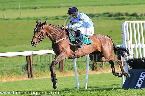 01st Caro Des Flos and D J Mullins ( 4 , light blue, dark blue armlet ) Trainer - W P Mullins , Owner - Highclere T?Bred Racing Syndicate-Caro