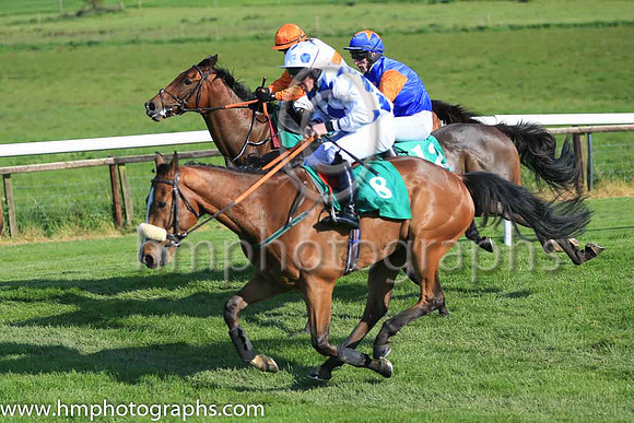 11th King Of Scotland and M F Mooney ( 8 , blue and white diamonds ) Trainer - Mrs A Mooney , Owner - J McCaghy