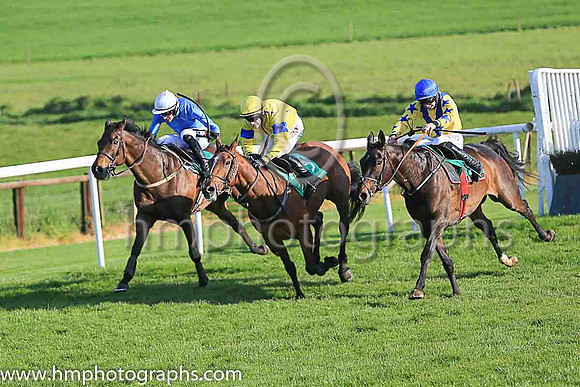 03rd Folly Dat and A Ring 3 ( 9 , yellow, yellow sleeves blue hoops ) Trainer - R K Watson , Owner - J J Taylor