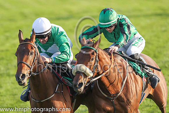 01st Whatsinthecorner and Rachael Blackmore ( 8 , emerald green, black seams ) Trainer - J J Hanlon , Owner - T J McDonald