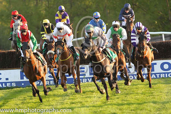 01st Dorkas and L P Dempsey ( 3 , navy blue, pink hoop ) Trainer - J R Finn , Owner - Ms Amanda Finn